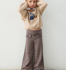 Mayoral Jacquard Knit Brown Plaid Pants