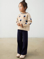 Mayoral Tulip Print Sweater/Navy Knit Pant Set