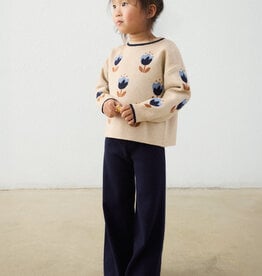 Mayoral Tulip Print Sweater/Navy Knit Pant Set