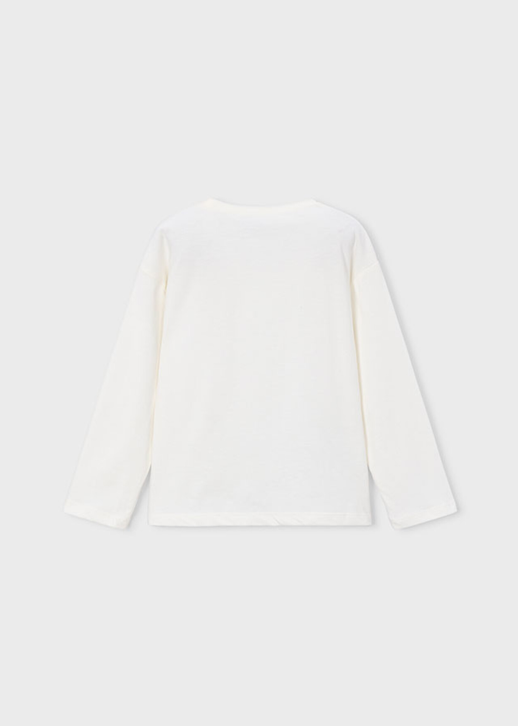 Mayoral White L/S Sequin Heart Tee