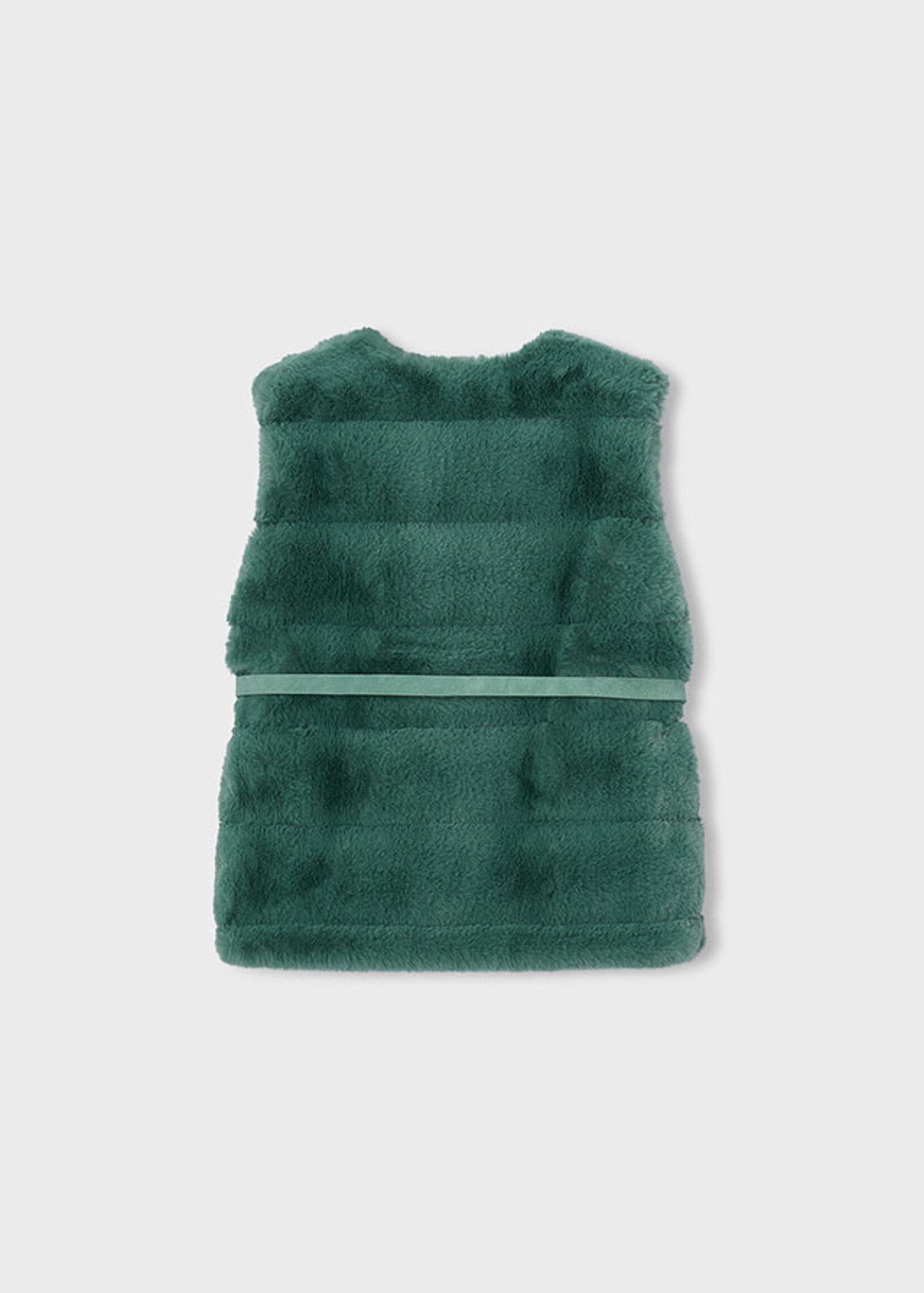 Mayoral Fur Vest w/Belt Bayleaf