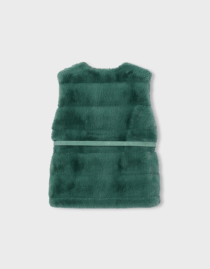 Mayoral Fur Vest w/Belt Bayleaf