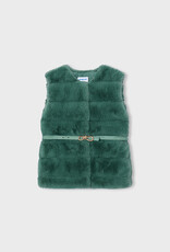 Mayoral Fur Vest w/Belt Bayleaf