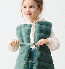 Mayoral Fur Vest w/Belt Bayleaf