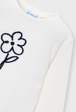 Mayoral L/S White Tee w/Flower