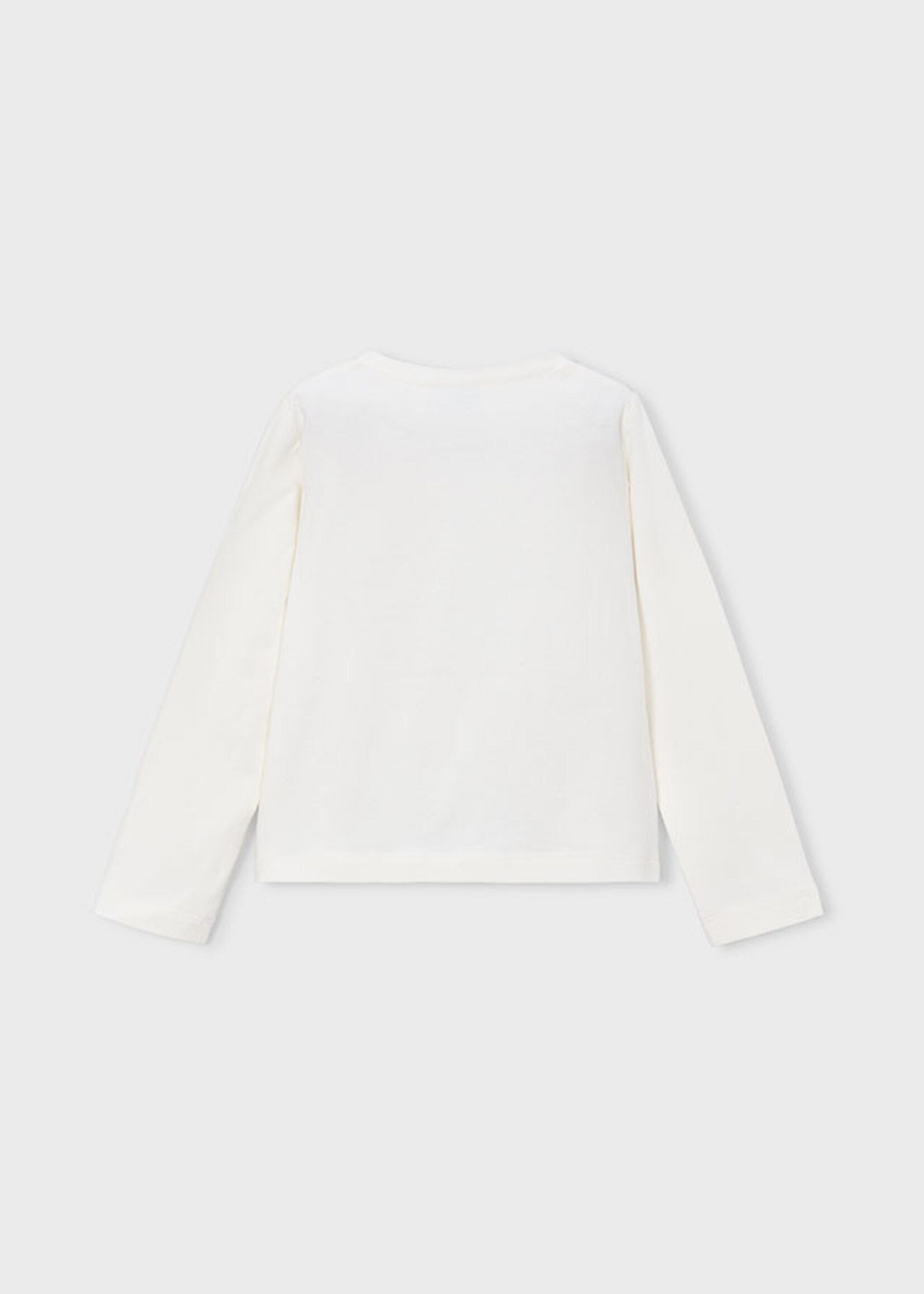 Mayoral L/S White Tee w/Flower