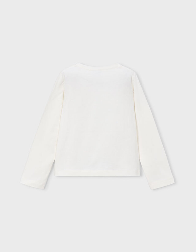Mayoral L/S White Tee w/Flower