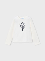 Mayoral L/S White Tee w/Flower