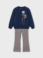 Mayoral Navy Top w/Brown Plaid Pant Set