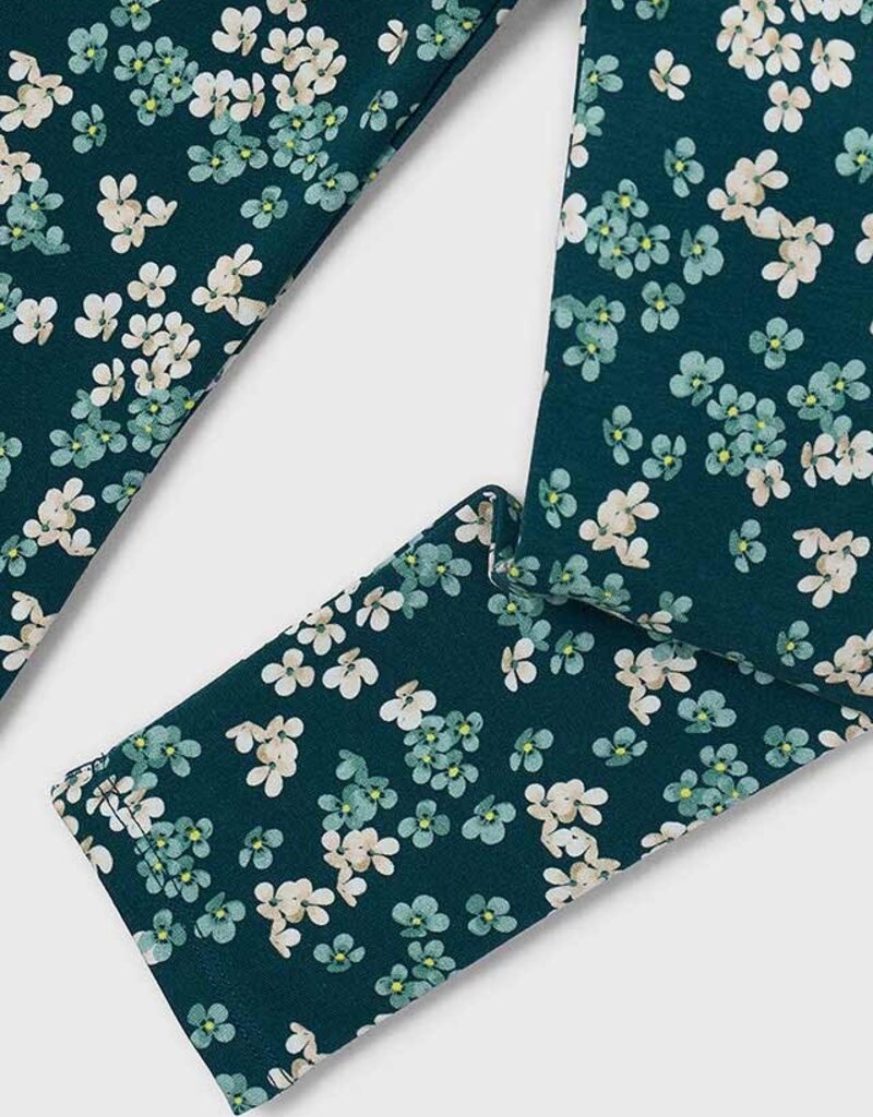 Mayoral Green Flower Print Leggings