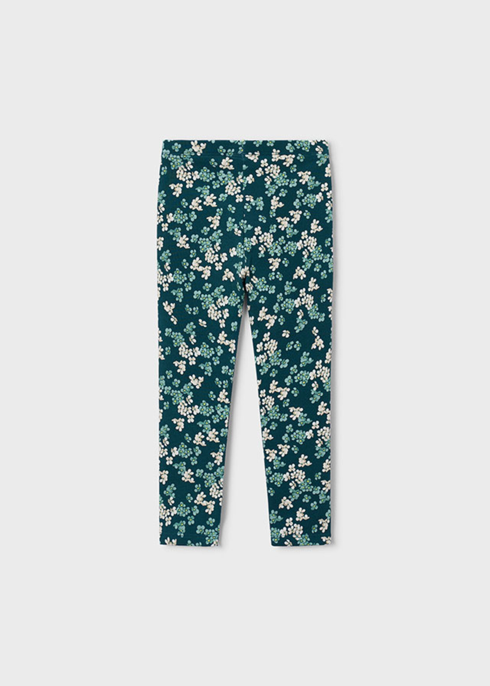 Mayoral Green Flower Print Leggings