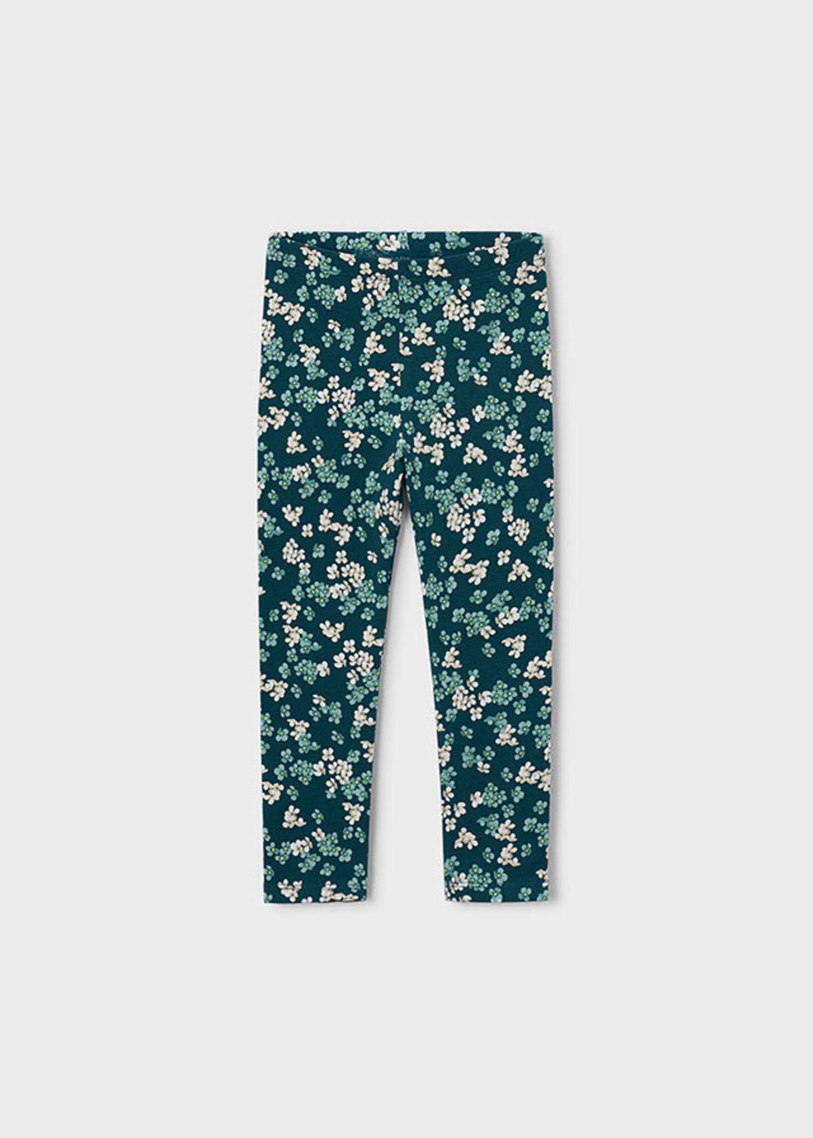 Mayoral Green Flower Print Leggings