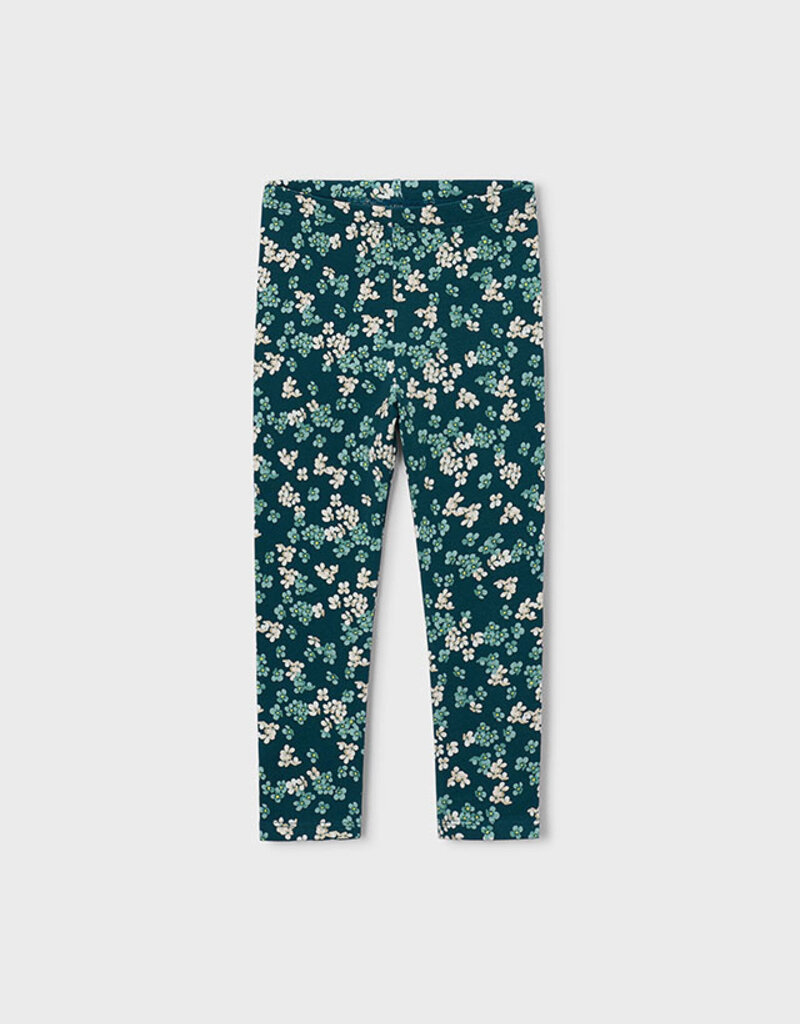 Mayoral Green Flower Print Leggings