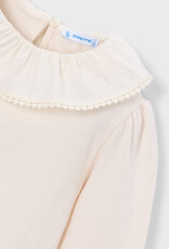 Mayoral Cream Ruffled Neckline Top
