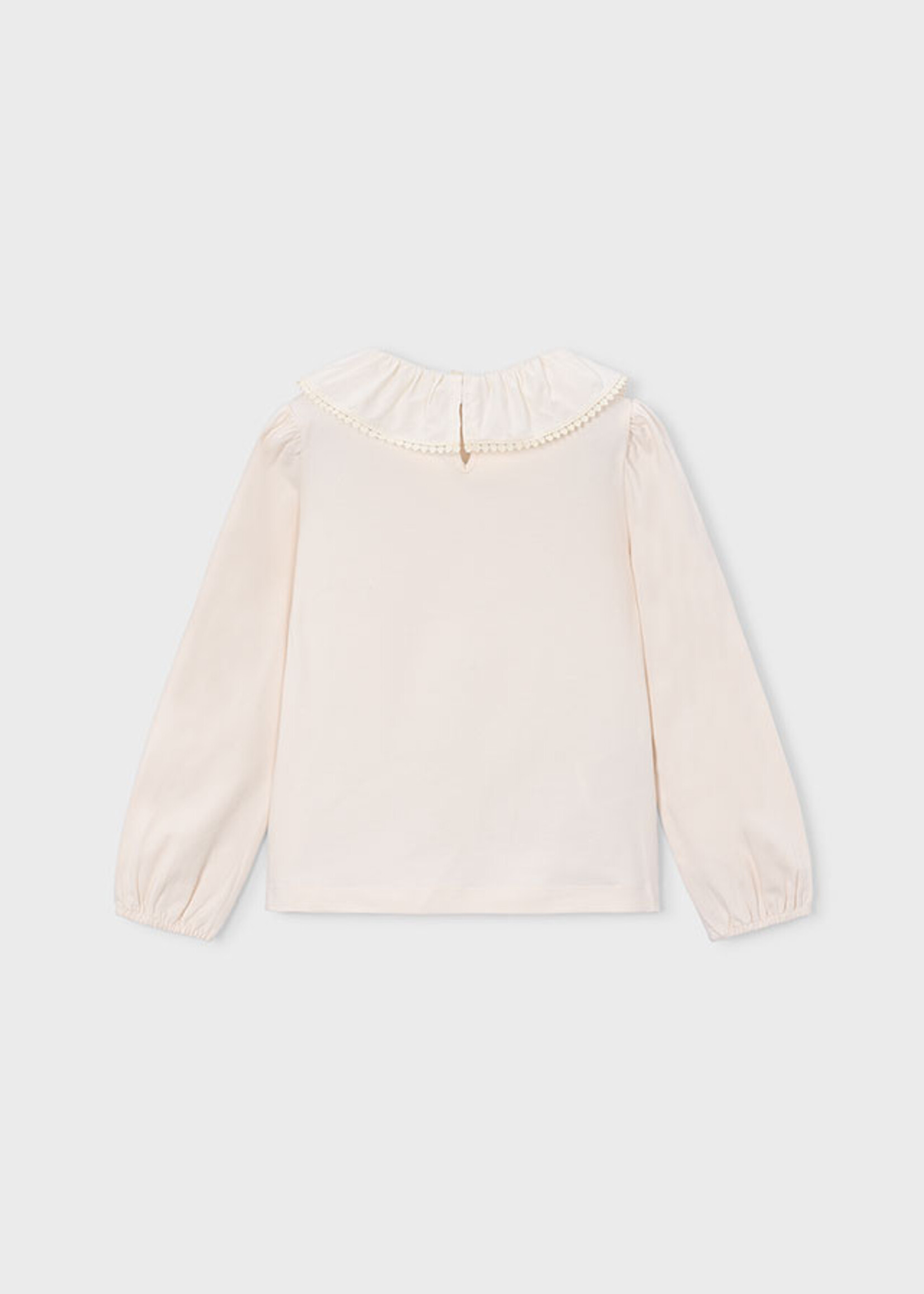Mayoral Cream Ruffled Neckline Top