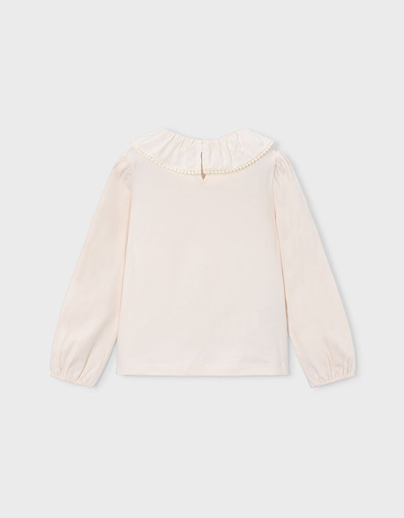 Mayoral Cream Ruffled Neckline Top