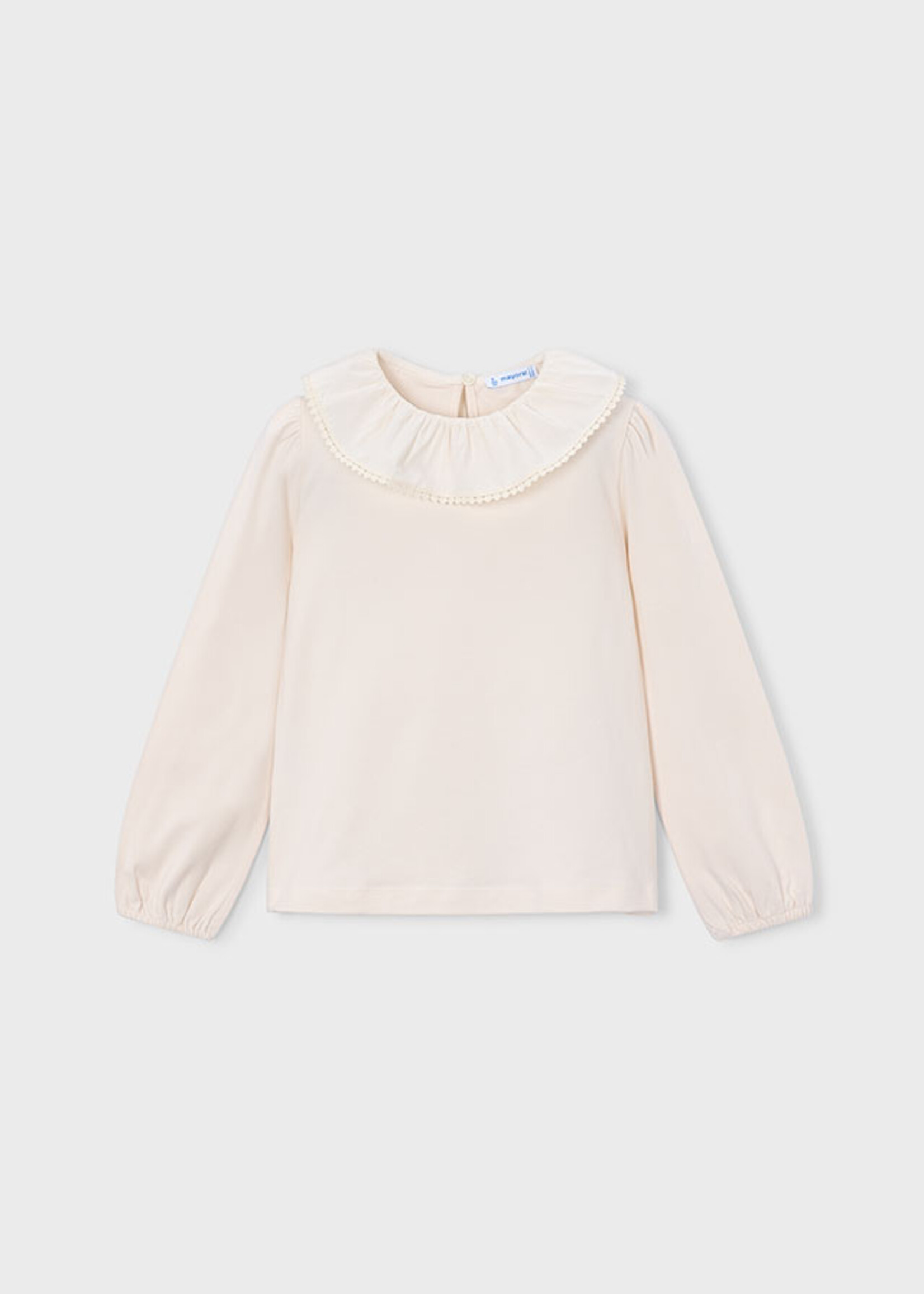 Mayoral Cream Ruffled Neckline Top
