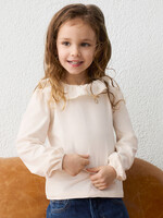 Mayoral Cream Ruffled Neckline Top