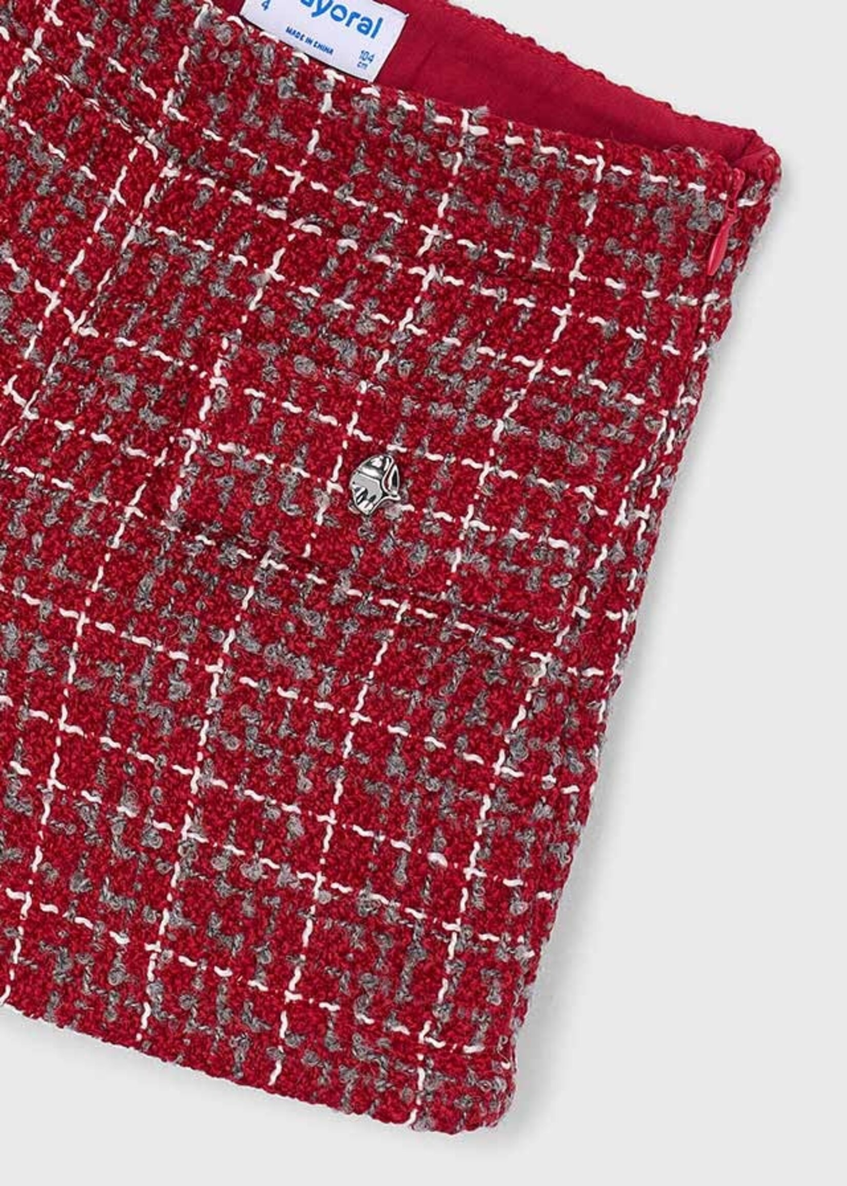 Mayoral Red Tweed Shorts