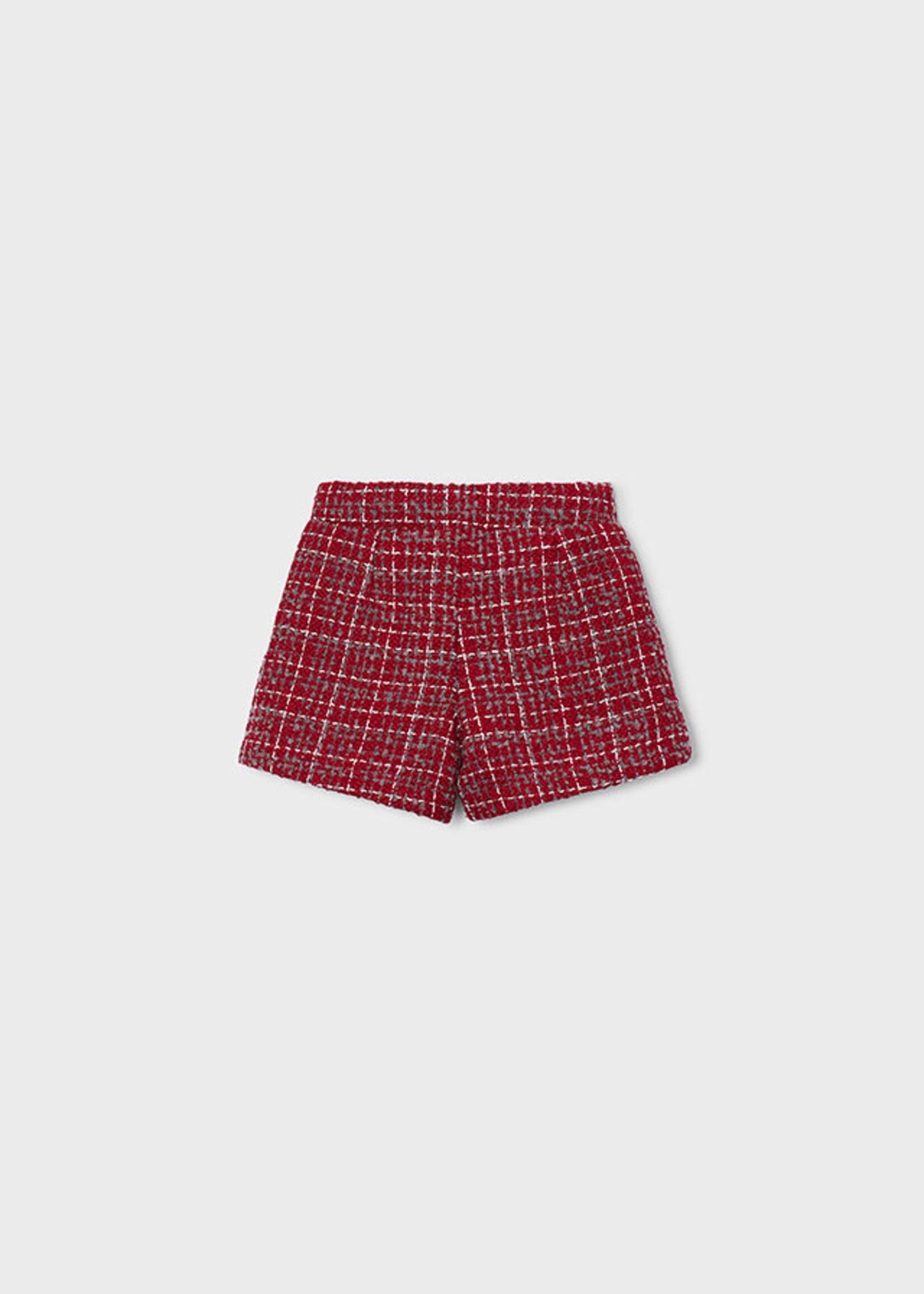 Mayoral Red Tweed Shorts