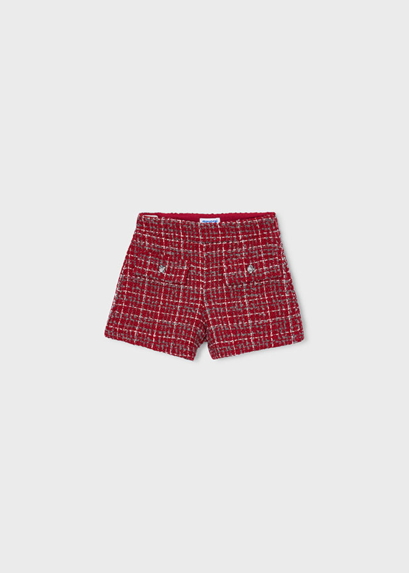 Mayoral Red Tweed Shorts