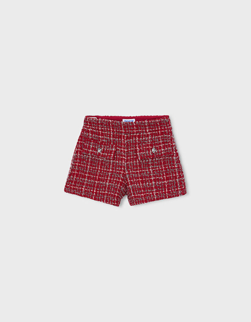 Mayoral Red Tweed Shorts