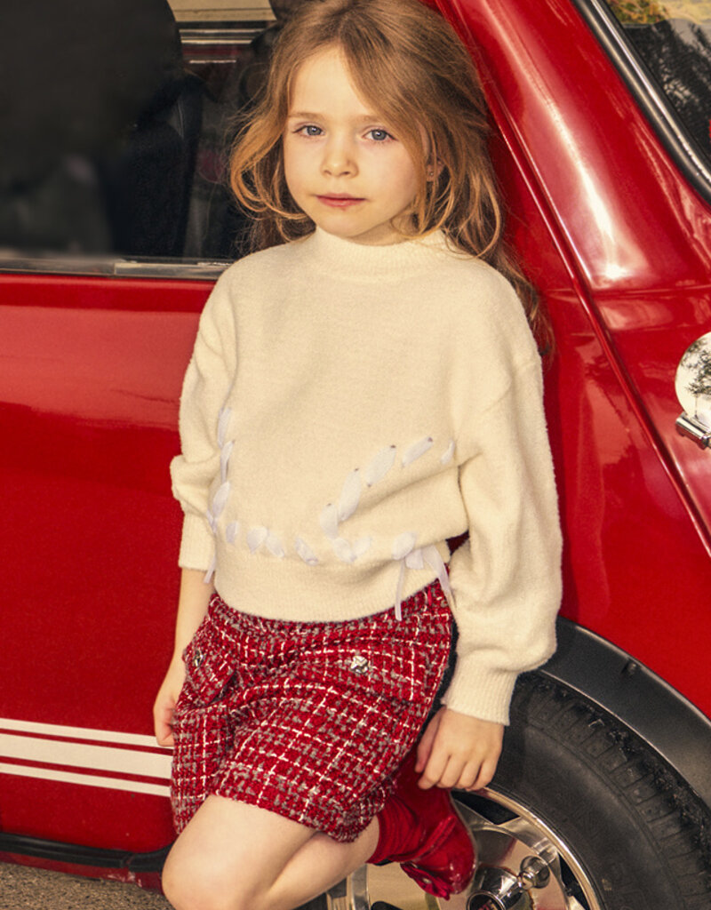 Mayoral Red Tweed Shorts