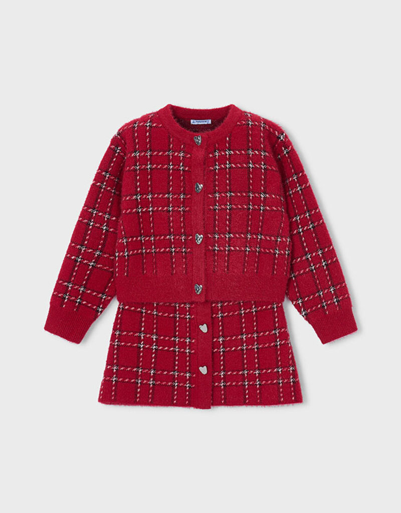 Mayoral Red Tricot Skirt Set