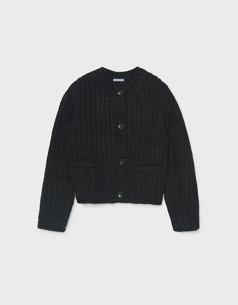 Mayoral Black English Knit Cardigan