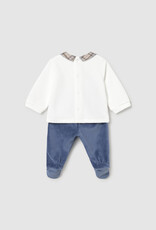 Mayoral 2 Piece Top Velvet Footed Pant Set