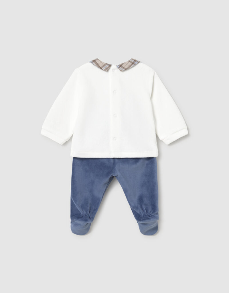 Mayoral 2 Piece Top Velvet Footed Pant Set