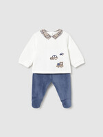 Mayoral 2 Piece Top Velvet Footed Pant Set