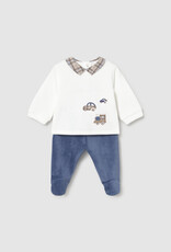 Mayoral 2 Piece Top Velvet Footed Pant Set