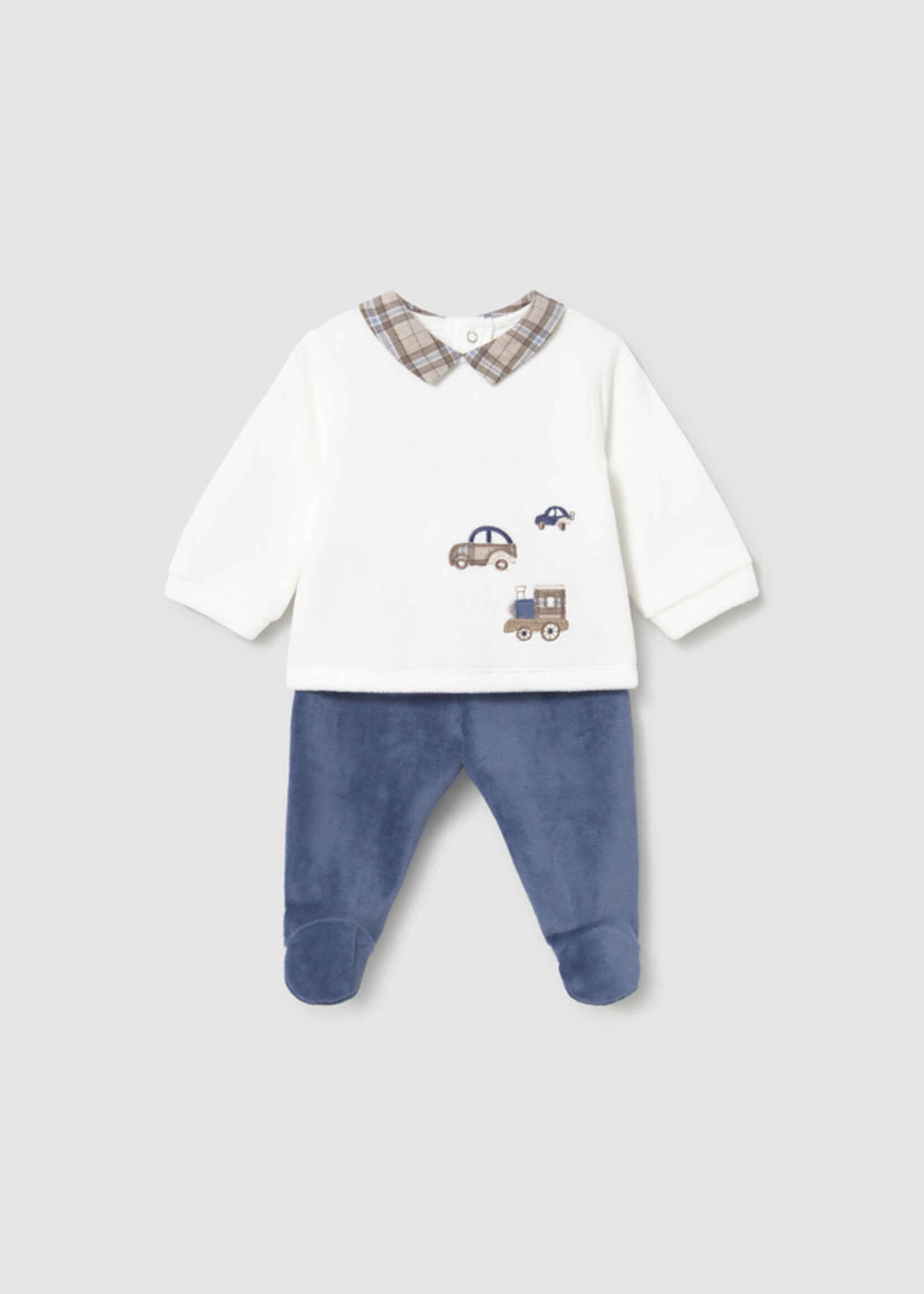 Mayoral 2 Piece Top Velvet Footed Pant Set