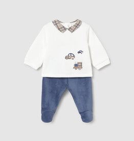 Mayoral 2 Piece Top Velvet Footed Pant Set