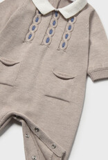 Mayoral Tricot Knit Romper Mocha