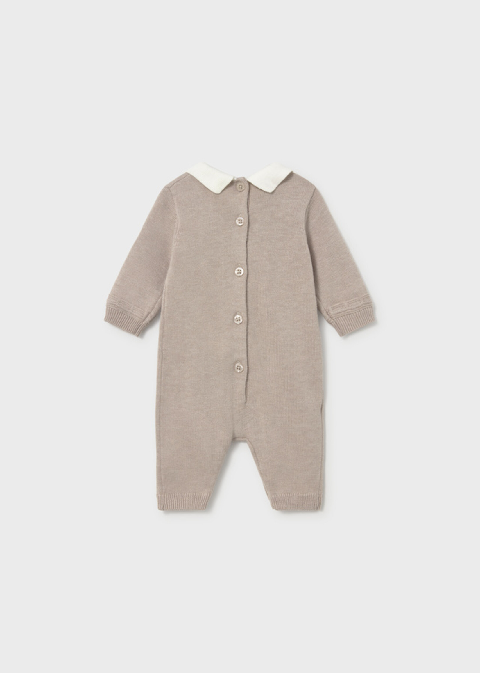 Mayoral Tricot Knit Romper Mocha