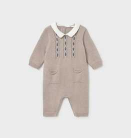 Mayoral Tricot Knit Romper Mocha