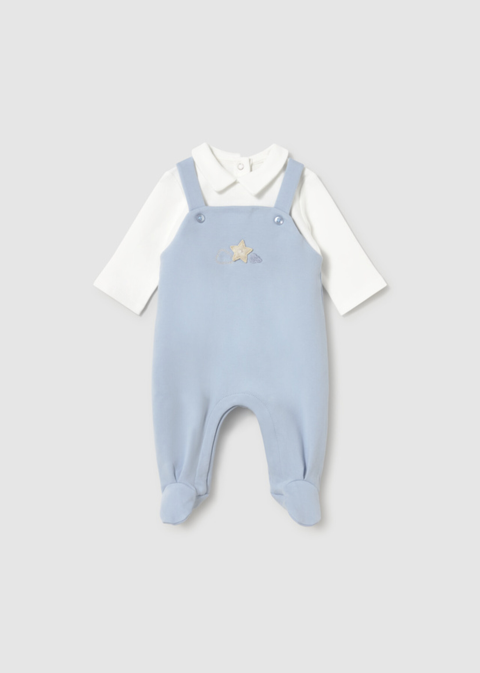 Mayoral Overall Romper w/Jacket Sky
