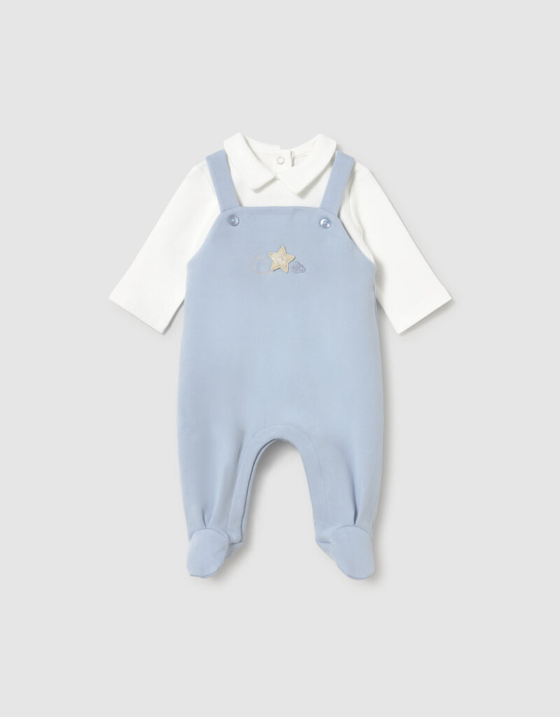 Mayoral Overall Romper w/Jacket Sky