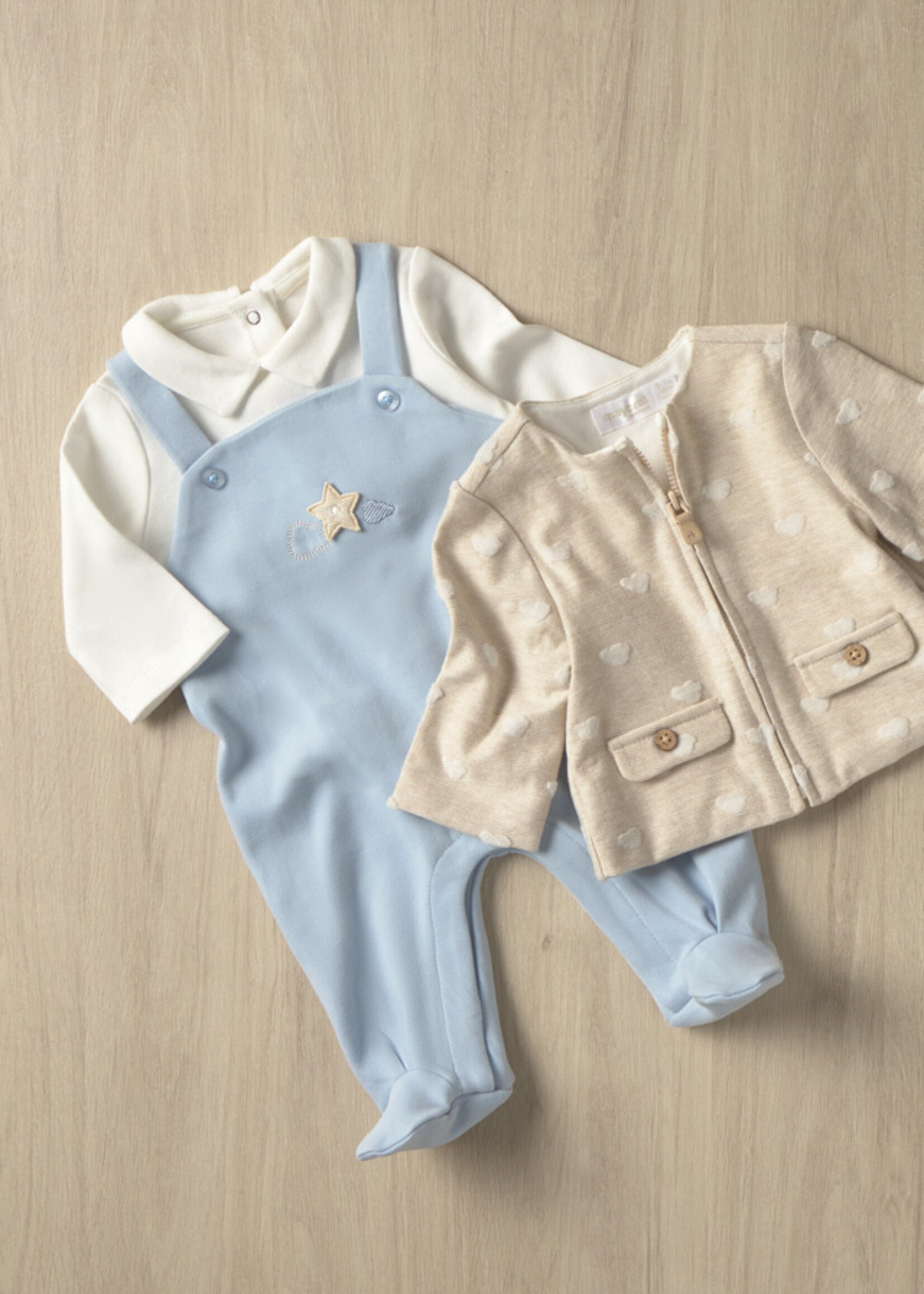 Mayoral Overall Romper w/Jacket Sky
