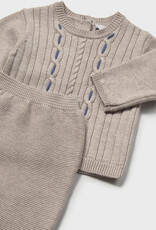 Mayoral 3 Piece Footed Pant Set Mocha