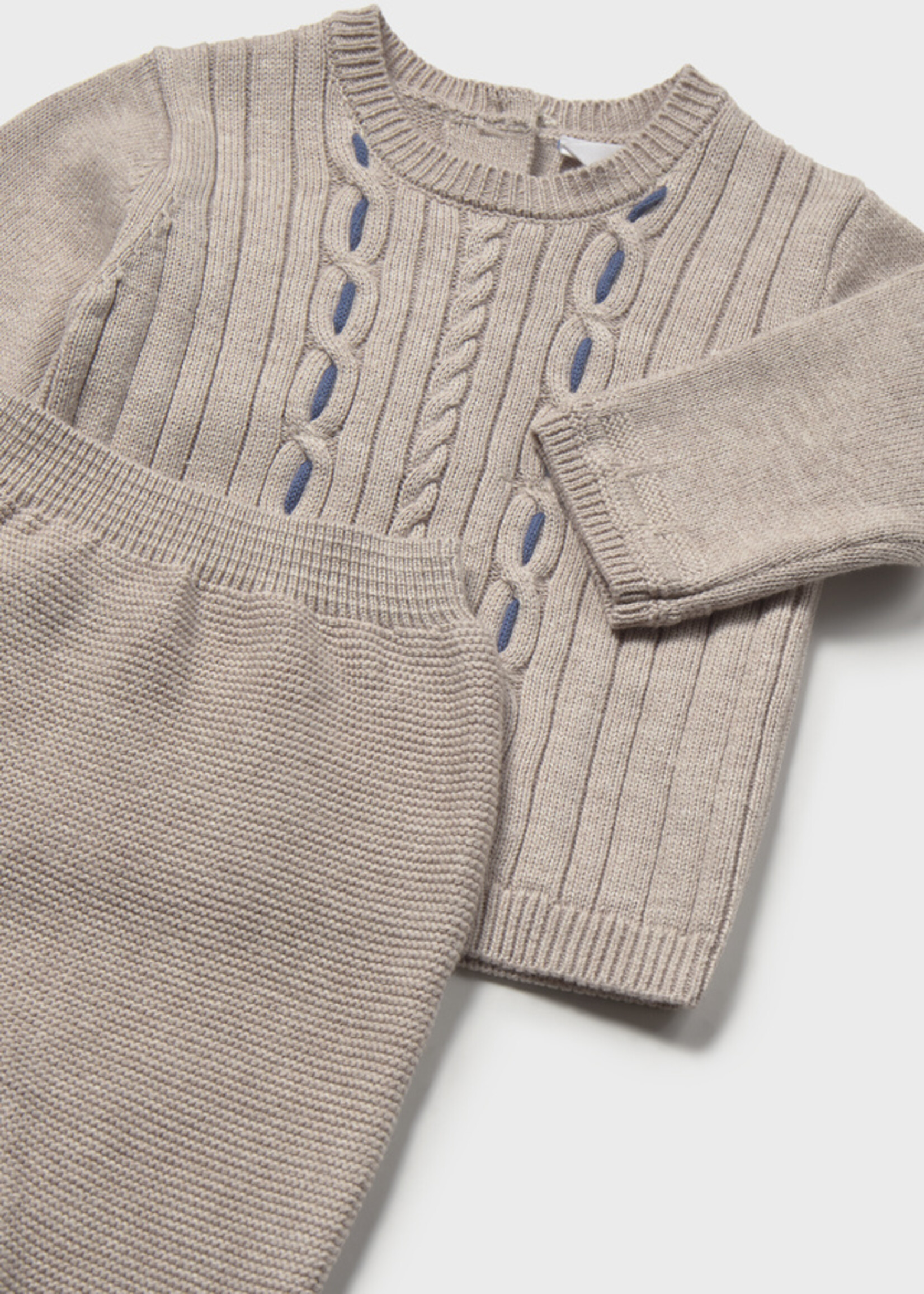 Mayoral 3 Piece Footed Pant Set Mocha