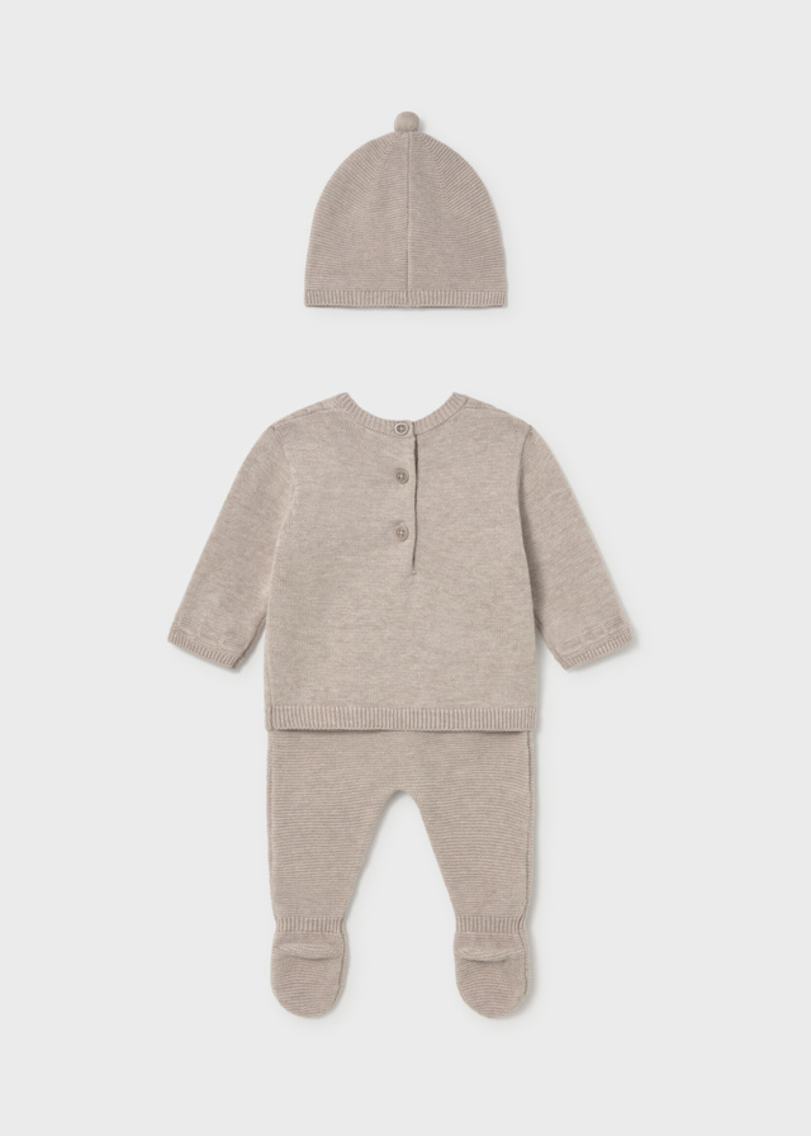 Mayoral 3 Piece Footed Pant Set Mocha