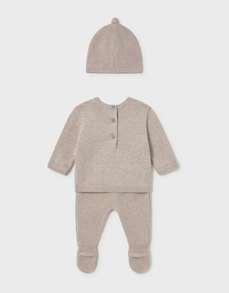 Mayoral 3 Piece Footed Pant Set Mocha