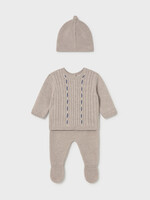 Mayoral 3 Piece Footed Pant Set Mocha
