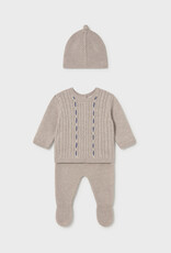 Mayoral 3 Piece Footed Pant Set Mocha