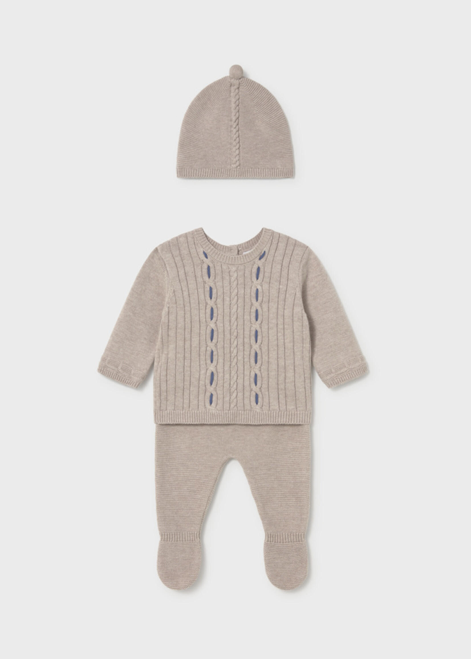 Mayoral 3 Piece Footed Pant Set Mocha