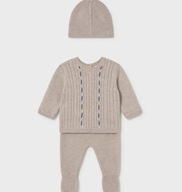 Mayoral 3 Piece Footed Pant Set Mocha