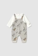 Mayoral Overall Dino Print Set